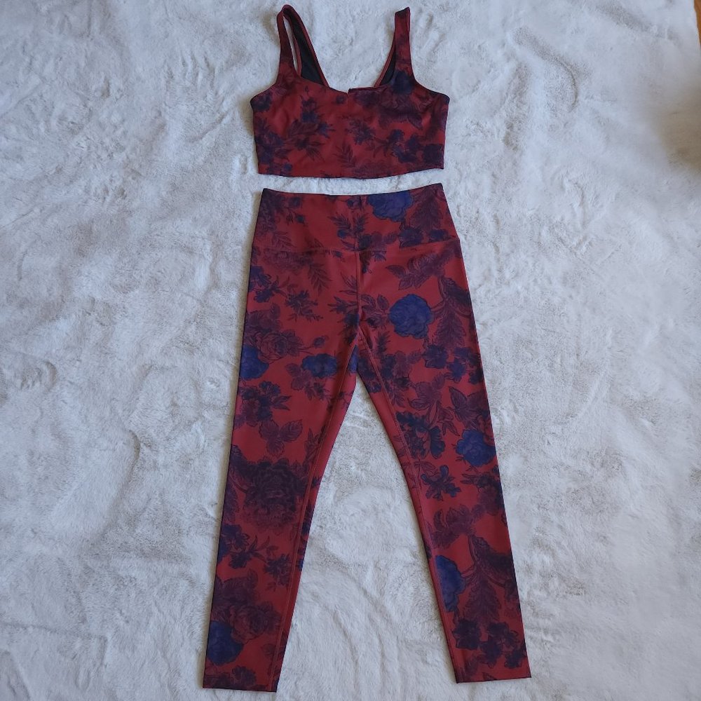 New Free People Lose Control Floral Leggings Bra Set